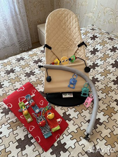 Шезлонг + горка+ игрушки