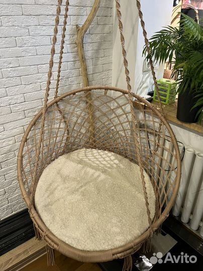 Подвесное кресло качель макраме 70 см