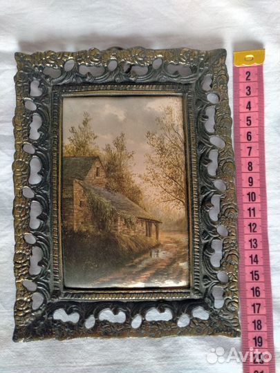 Картины шелкография в бронзовой рамке хх век