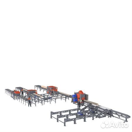 Лесопильная линия для распиловки среднего леса три