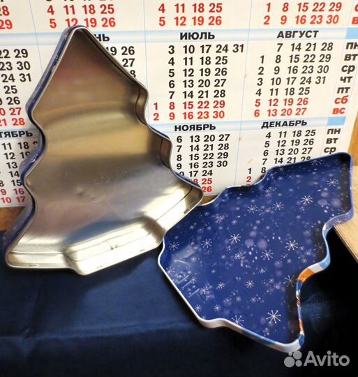 Жестяная коробка в новогодней тематике