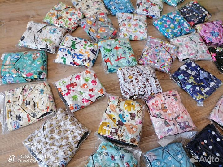 Многоразовые подгузники уголь бамбук