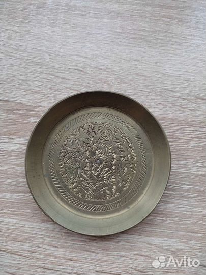 Блюдечко тарелочка металлическая Индия 70е годы