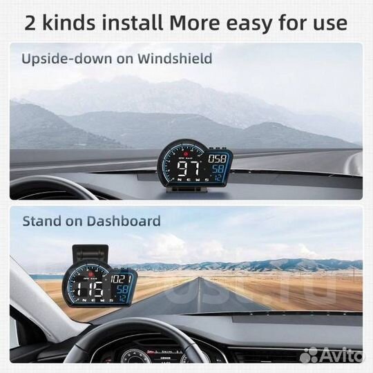 Универсальный автомобильный GPS спидометр HUD G16