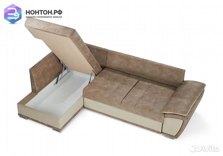 Диван угловой дельфин Риттэр бежевый