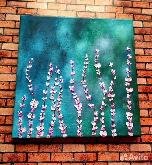 Красивая картина маслом на холсте цветы