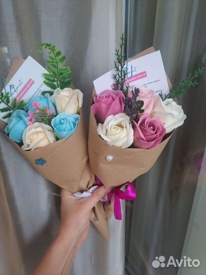 Букет из мыльных роз