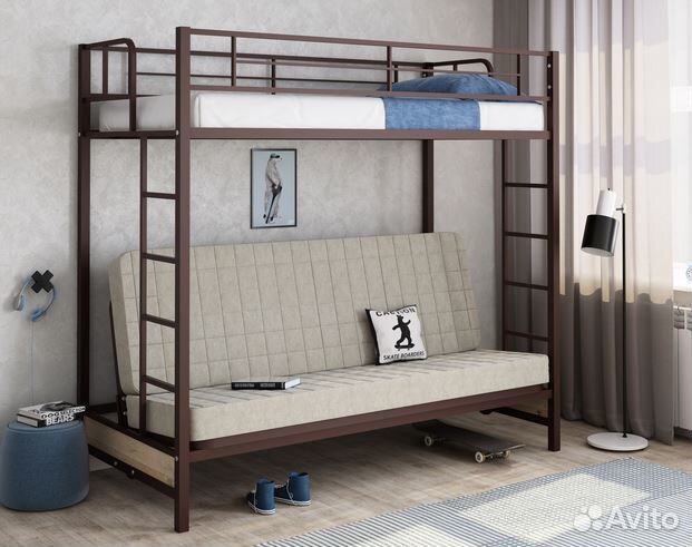 Кровать двухъярусная с диваном «Мадлен»