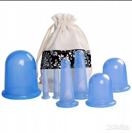Набор банок для вакуумного массажа, 7 шт + мешочек