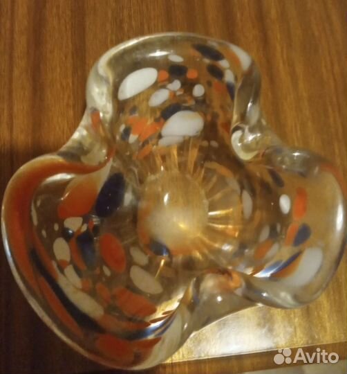 Пепельница, цветное стекло