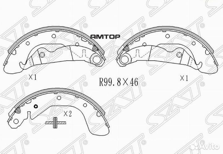 SAT ST-96226110 Колодки тормозные зад daewoo nexia