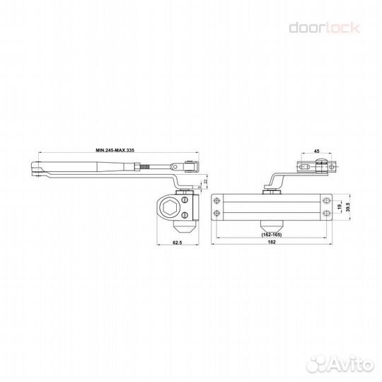 Дверной доводчик doorlock DL SMART size 3 морозост