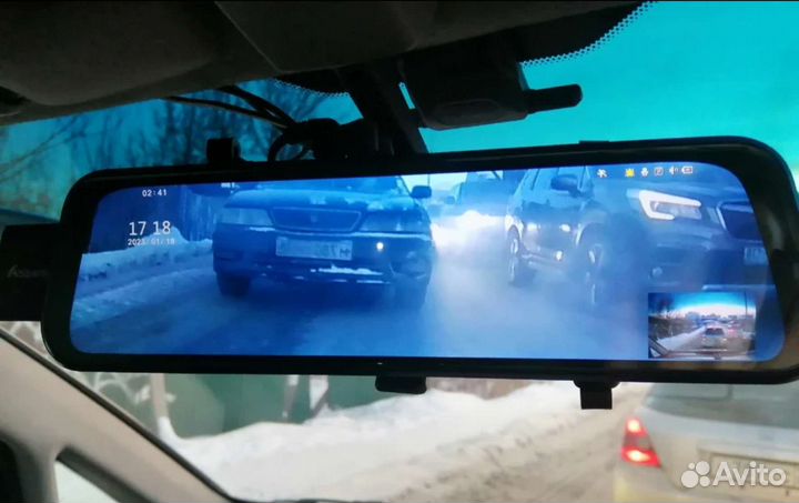 Зеркало регистратор, полный экран, 2 камеры