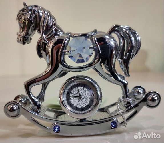 Фигурка декоративная с часами «Лошадка» с кристалл