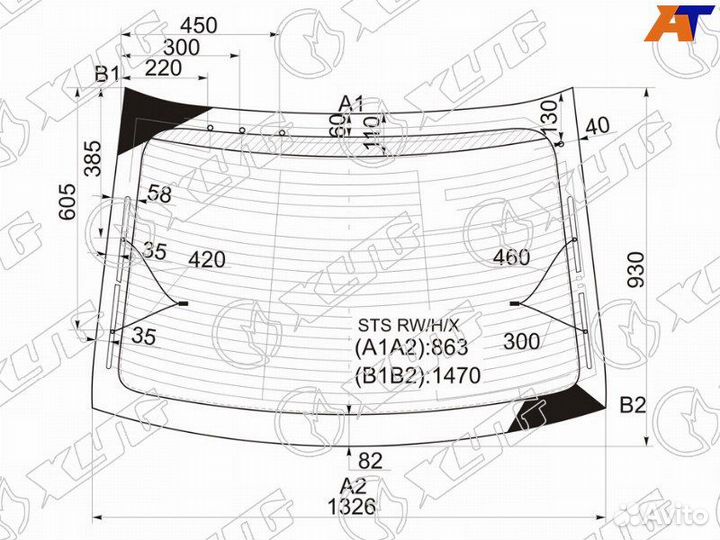 Стекло заднее Cadillac STS