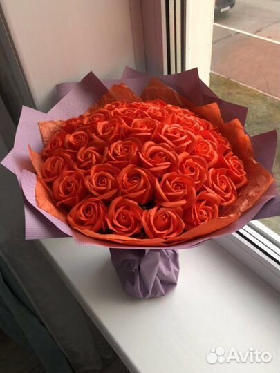 Розы из мыла букет роз