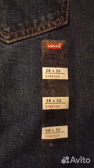 Джинсы levis 511 Slim- Stretch размер 38-32