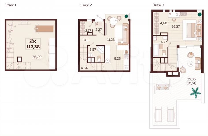 2-к. квартира, 112,4 м², 1/1 эт.