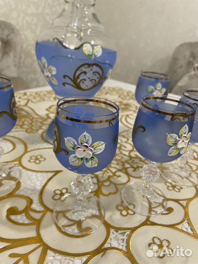 Графин с рюмками богемия