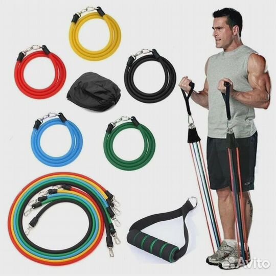 Набор тренировочных фитнес эспандеров