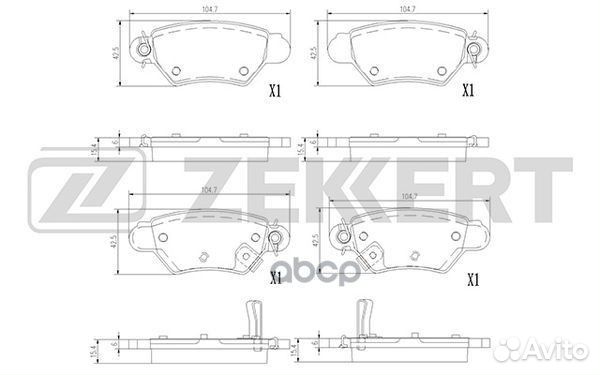 Тормозные колодки BS1387 Zekkert