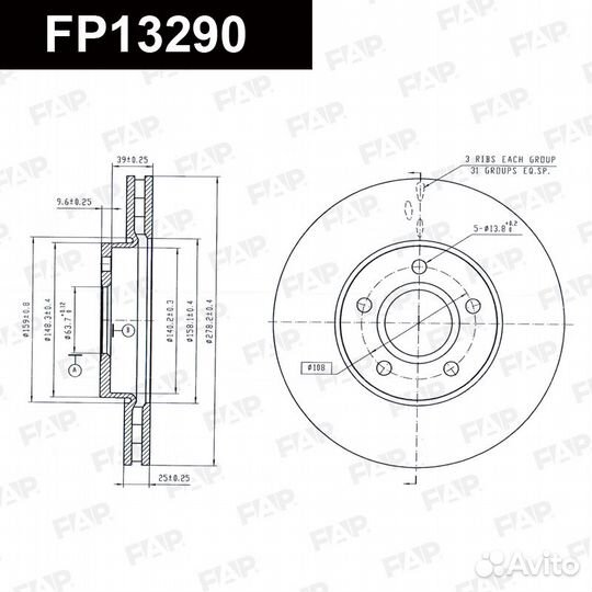 Диск тормозной FP13290 FAP Россия