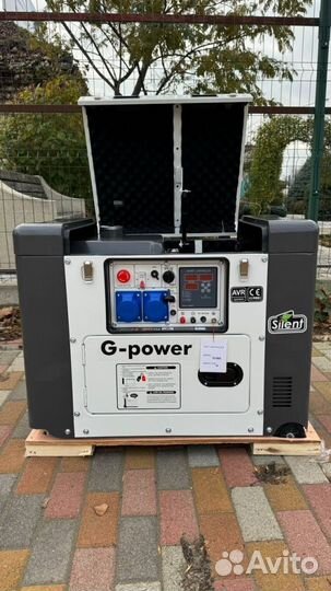 Генератор дизельный 10 kW G-power однофазный