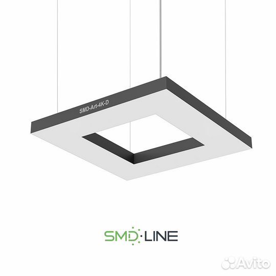 Светодиодная люстра в форме квадрата с отверстием