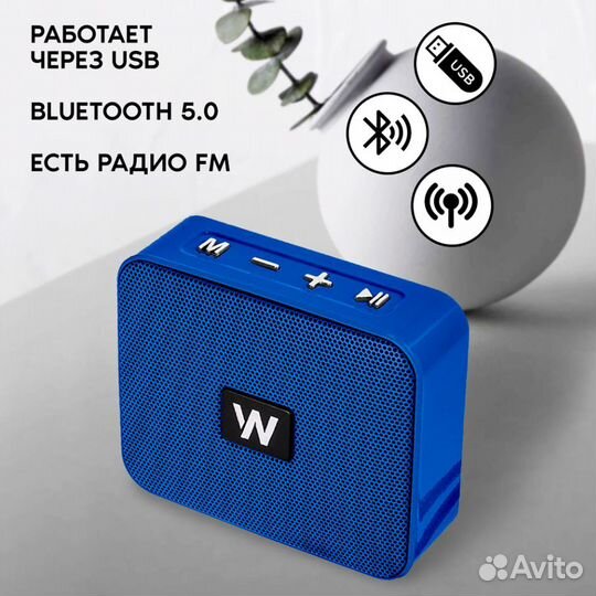 Колонка Walker WSP-100, Bluetooth, 5Wx1, microSD