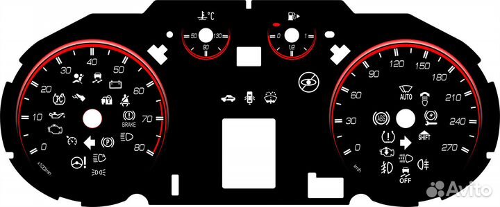 Шкала приборной панели на Opel Astra J