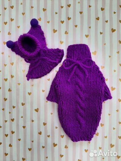 Вязаные вещи и шапочки для животных