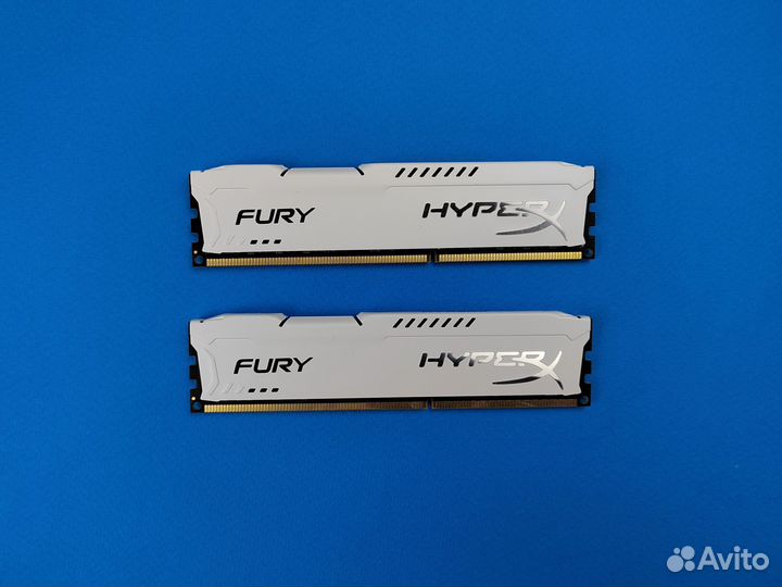 DDR3 8 / 16 GB 1600 Mhz HyperX Fury dimm white