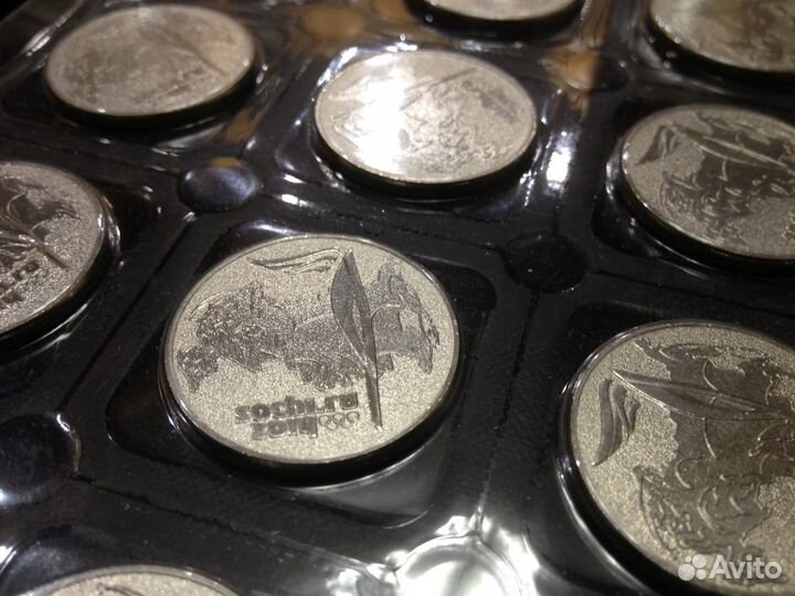 Монеты 25 р Сочи 2011-14г., в блистерах