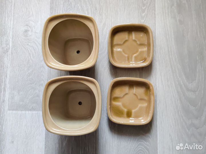 Горшок керамический для цветов 2 шт с поддоном