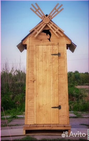 Дачный туалет деревянный ART127
