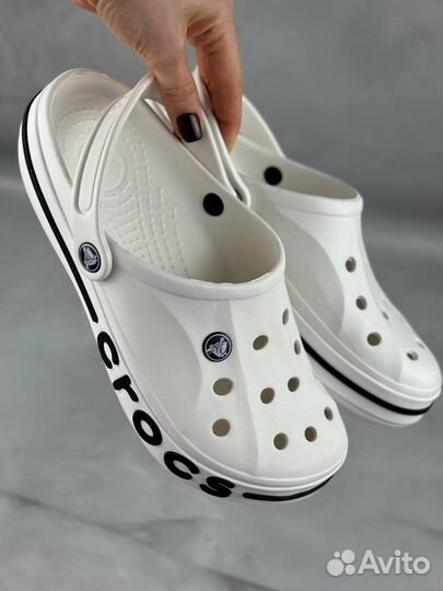 Мужские шлёпки кроксы сланцы Crocs White