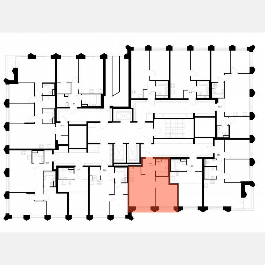 1-к. квартира, 38,3 м², 9/25 эт.