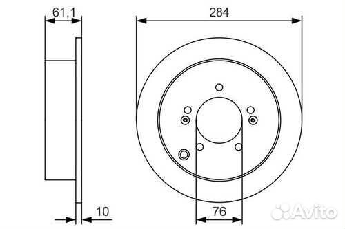 Диск тормозной задний Zentparts Hyundai Santa Fe