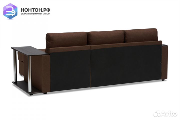 Диван угловой дельфин Атланта коричневый