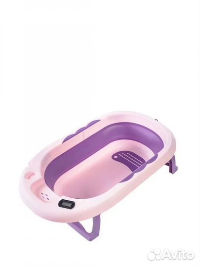 Складная детская ванночка с матрасом и термометром