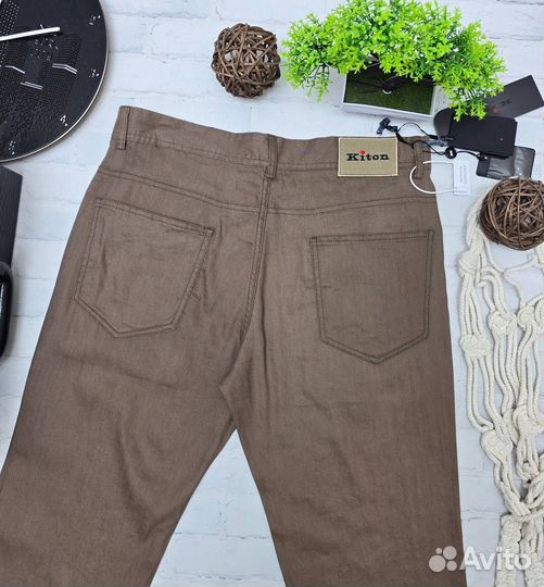 Брюки хлопковые мужские Kiton