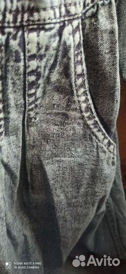 Джинсовые платье ретро винтаж из вареной джинсы