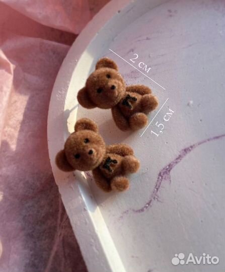 Сережки гвоздики мишки