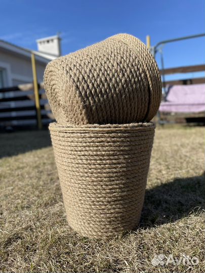 Кашпо из джута