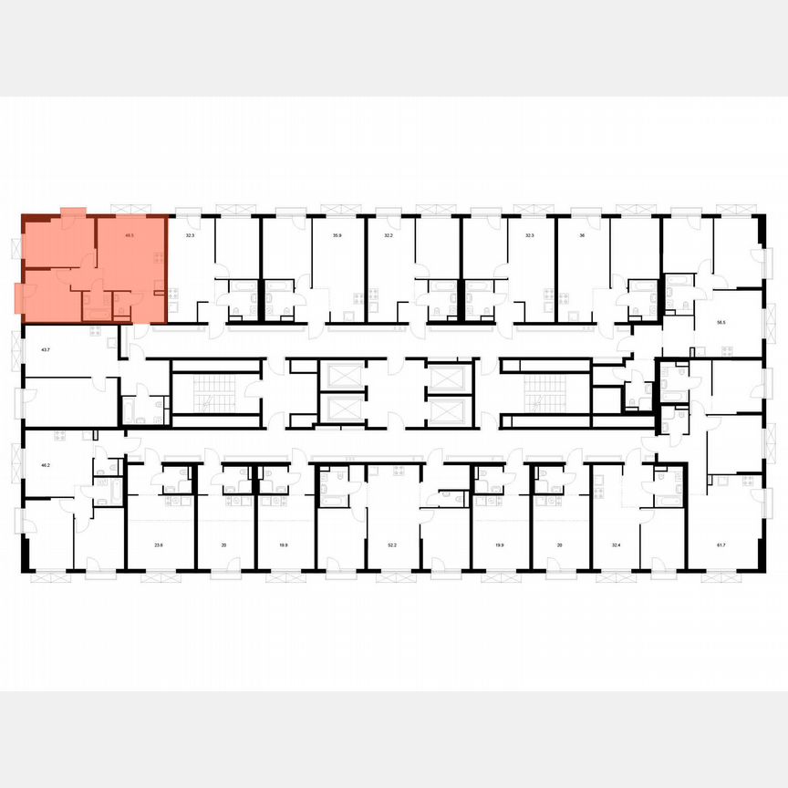 2-к. квартира, 48,5 м², 4/24 эт.