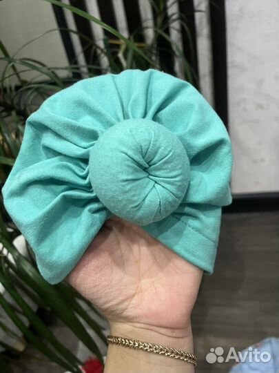 Шапка тюрбан и повязки для девочки пакетом