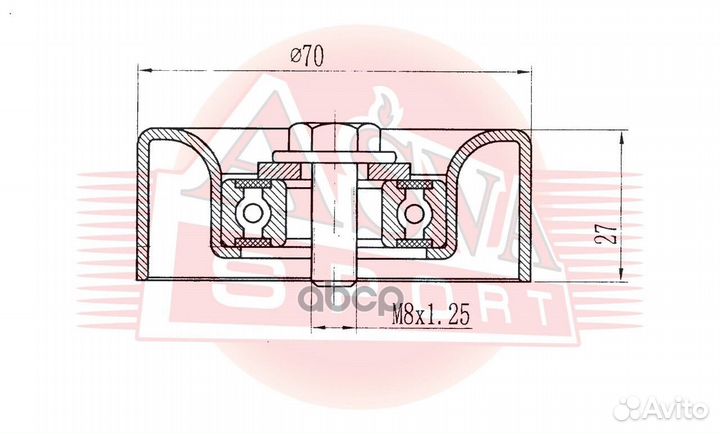 Ролик натяжной nsbp036 asva