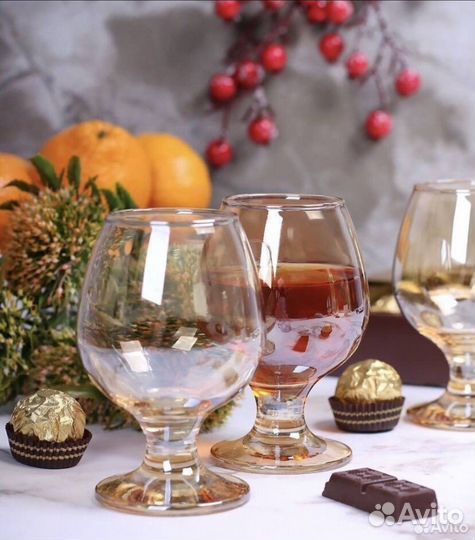 Бокалы под коньяк, шампанское Набор 6 штук Новый