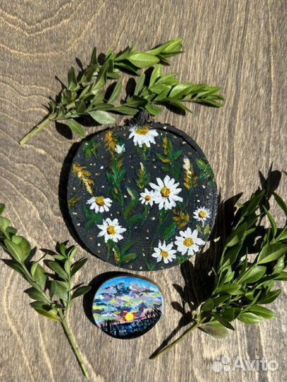 Декоративный рисунок на спилах дерева