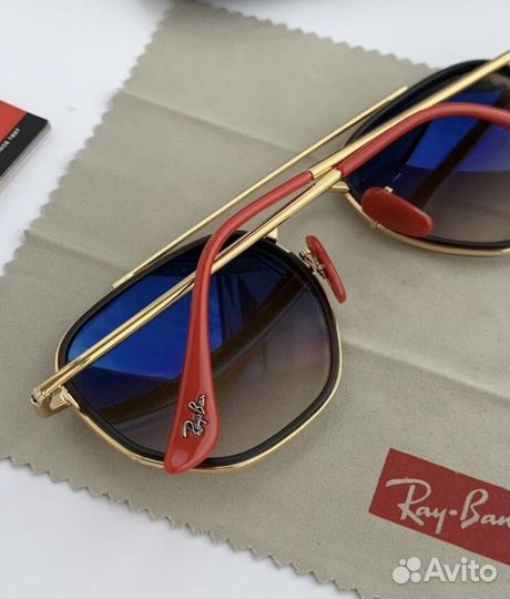 Очки ray ban hexagonal ferrari голубые